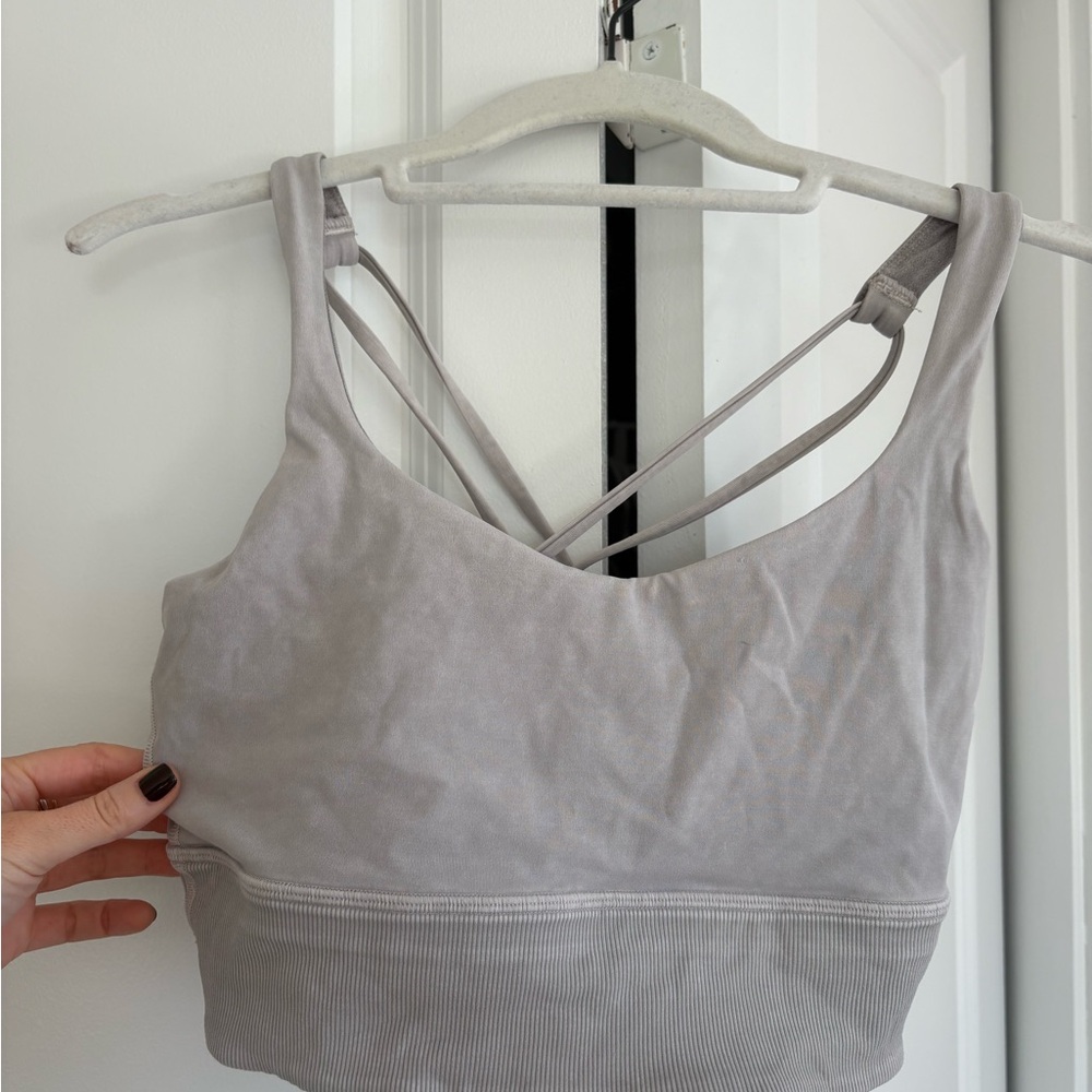 lululemon athletica Light Gray Strappy Sports Bra size 6